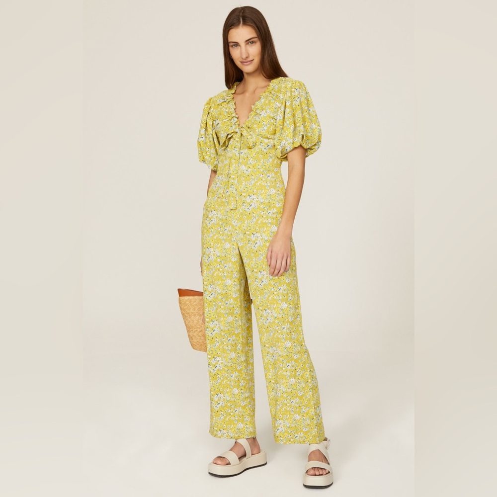 Love, Whit by Whitney Port Yellow Floral Jumpsuit
